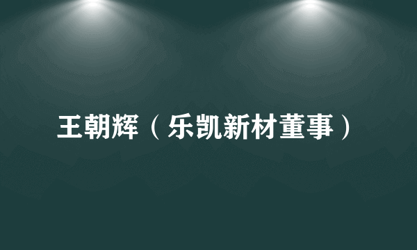 王朝辉（乐凯新材董事）