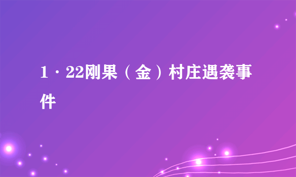 1·22刚果（金）村庄遇袭事件