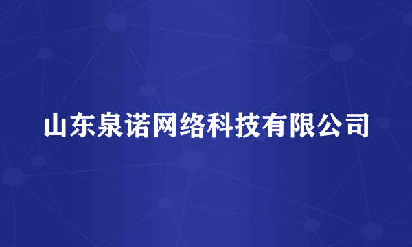 山东泉诺网络科技有限公司