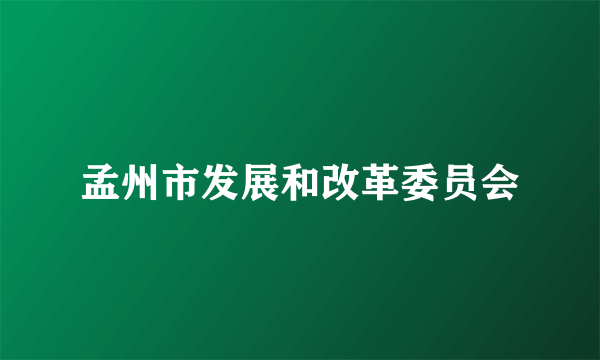 孟州市发展和改革委员会
