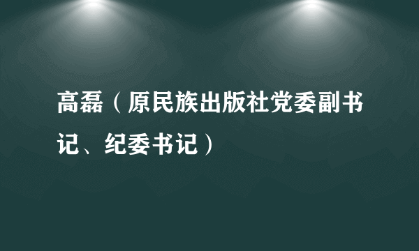 高磊（原民族出版社党委副书记、纪委书记）