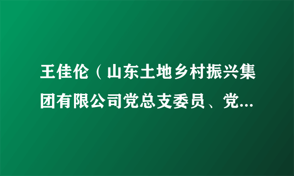 王佳伦（山东土地乡村振兴集团有限公司党总支委员、党建创新部部长）