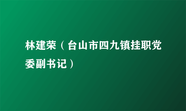 林建荣（台山市四九镇挂职党委副书记）