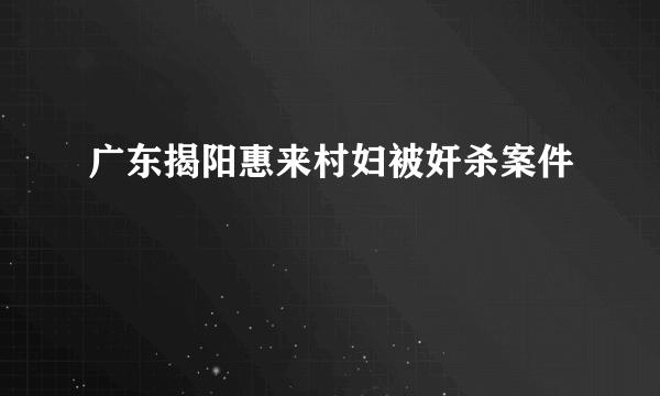广东揭阳惠来村妇被奸杀案件