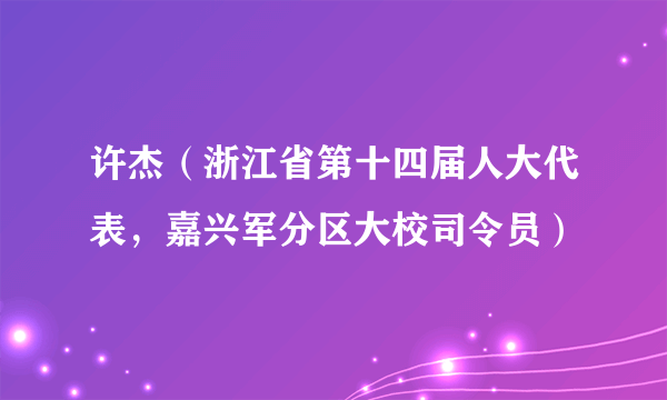 许杰（浙江省第十四届人大代表，嘉兴军分区大校司令员）