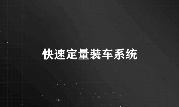 快速定量装车系统