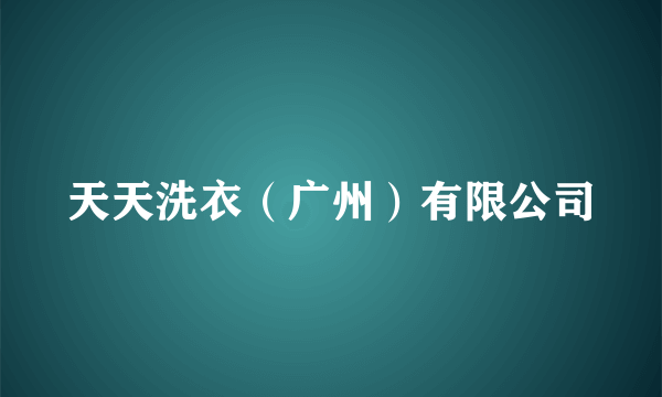 天天洗衣（广州）有限公司