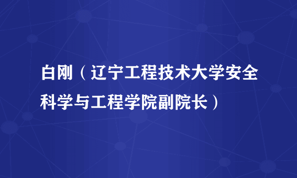 白刚（辽宁工程技术大学安全科学与工程学院副院长）
