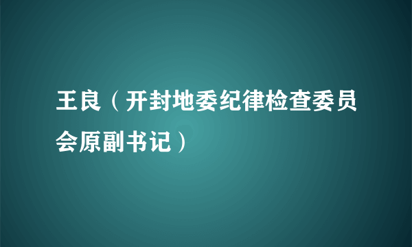 王良（开封地委纪律检查委员会原副书记）