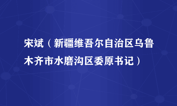 宋斌（新疆维吾尔自治区乌鲁木齐市水磨沟区委原书记）