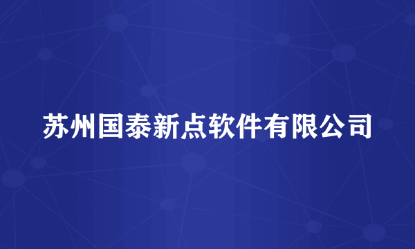 苏州国泰新点软件有限公司