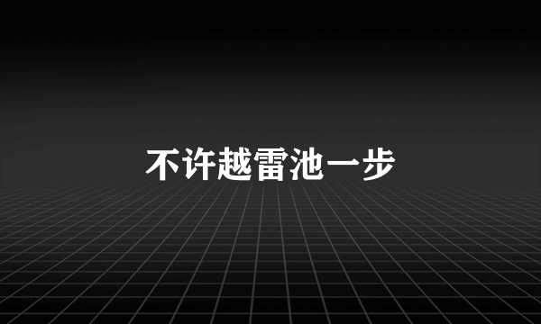 不许越雷池一步