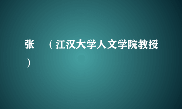 张晧（江汉大学人文学院教授）