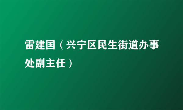 雷建国（兴宁区民生街道办事处副主任）