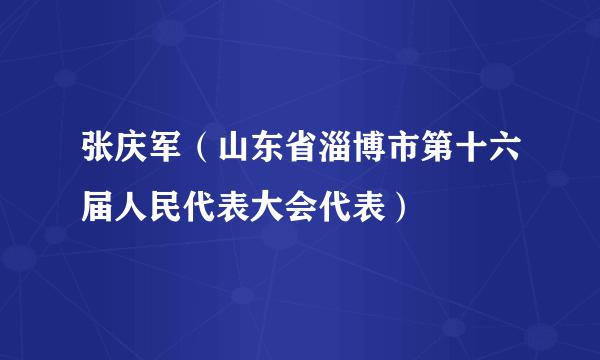 张庆军（山东省淄博市第十六届人民代表大会代表）