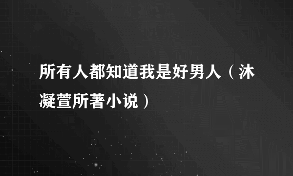 所有人都知道我是好男人（沐凝萱所著小说）
