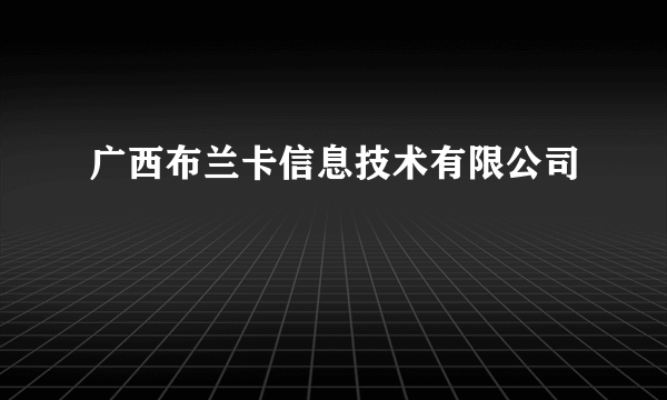 广西布兰卡信息技术有限公司