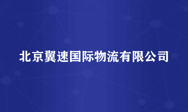 北京翼速国际物流有限公司