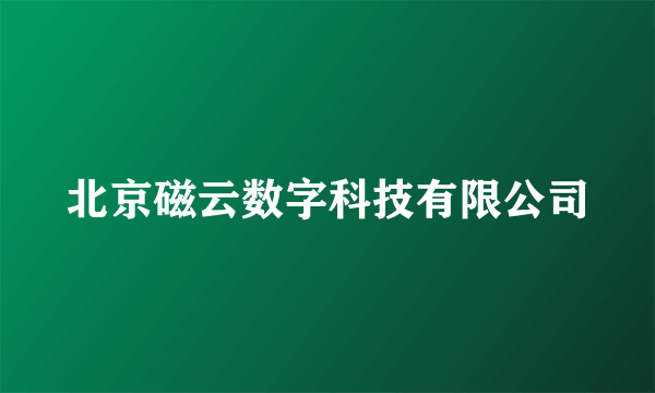 北京磁云数字科技有限公司