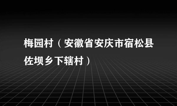 梅园村（安徽省安庆市宿松县佐坝乡下辖村）