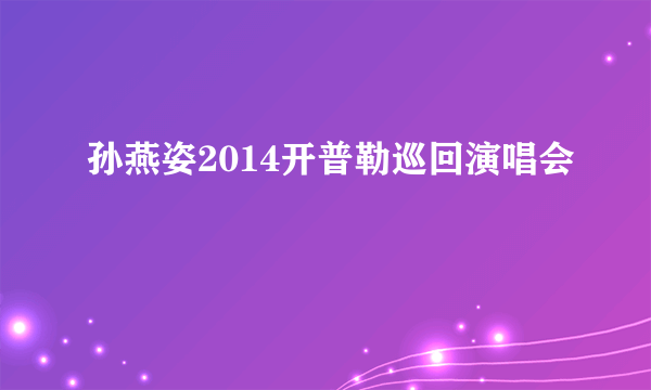 孙燕姿2014开普勒巡回演唱会
