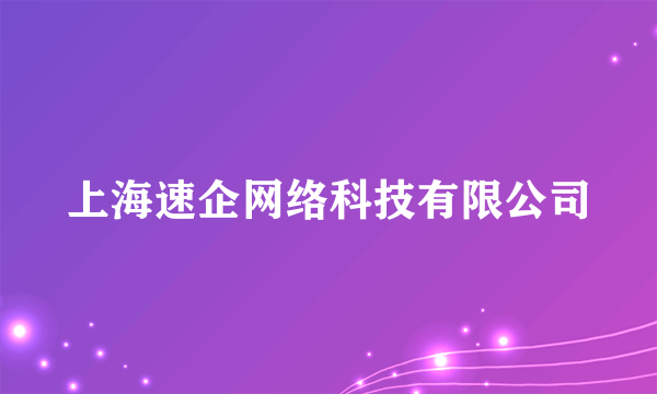 上海速企网络科技有限公司
