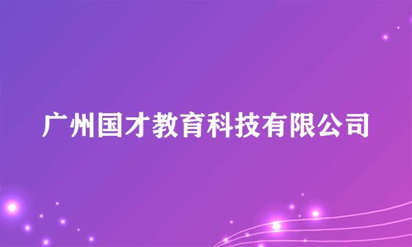 广州国才教育科技有限公司