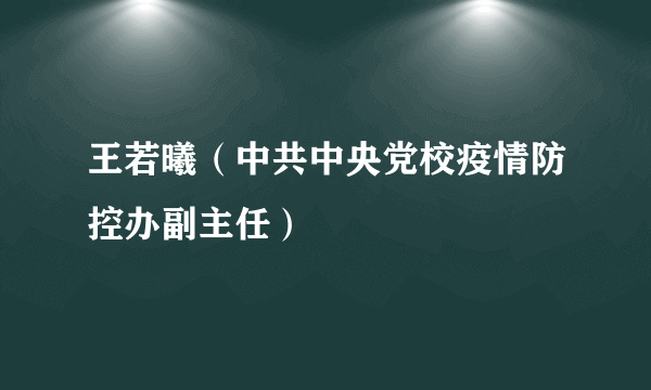王若曦（中共中央党校疫情防控办副主任）