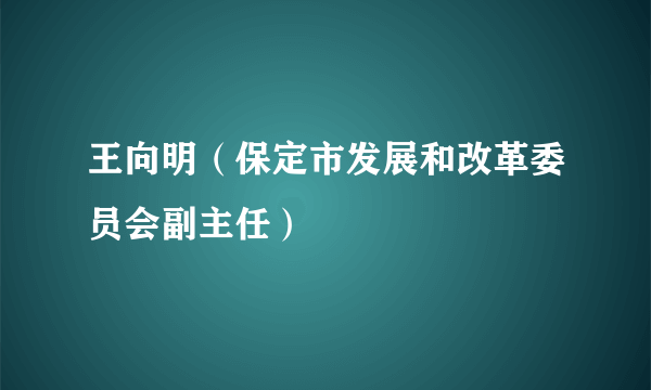 王向明（保定市发展和改革委员会副主任）