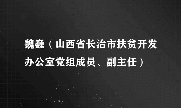 魏巍（山西省长治市扶贫开发办公室党组成员、副主任）