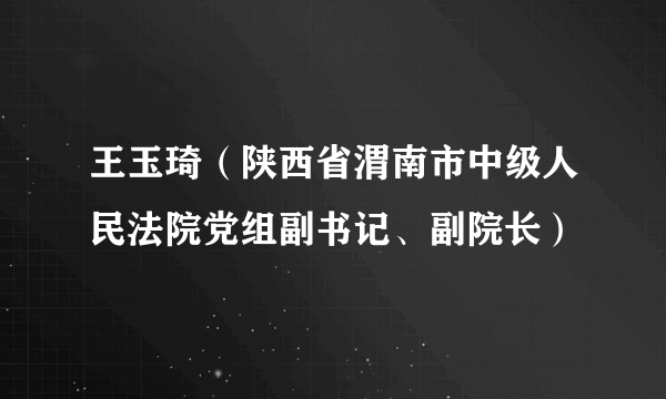 王玉琦（陕西省渭南市中级人民法院党组副书记、副院长）