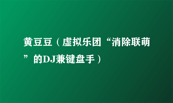 黄豆豆（虚拟乐团“消除联萌”的DJ兼键盘手）