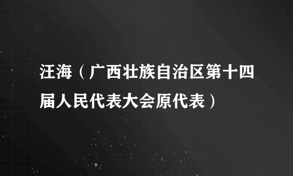 汪海（广西壮族自治区第十四届人民代表大会原代表）