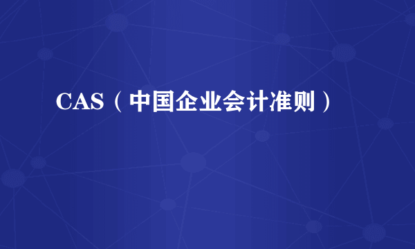 CAS（中国企业会计准则）