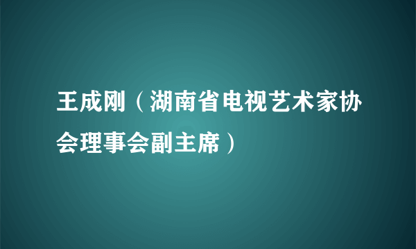 王成刚（湖南省电视艺术家协会理事会副主席）