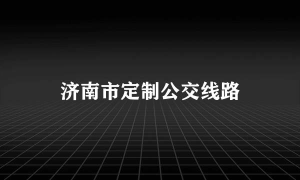 济南市定制公交线路