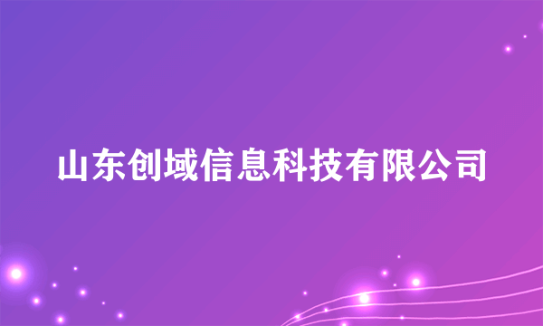 山东创域信息科技有限公司