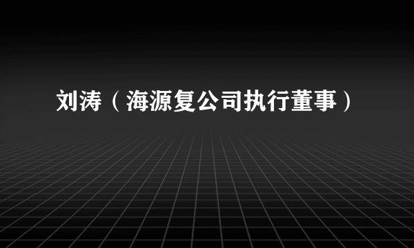 刘涛（海源复公司执行董事）