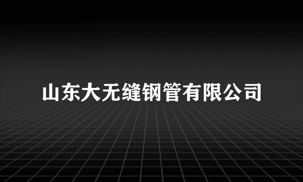 山东大无缝钢管有限公司