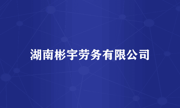 湖南彬宇劳务有限公司
