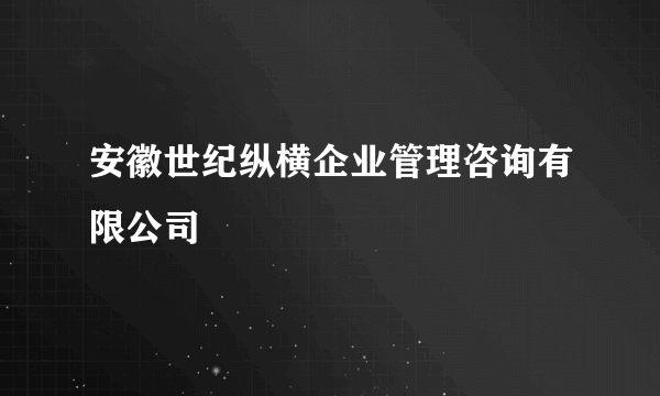 安徽世纪纵横企业管理咨询有限公司