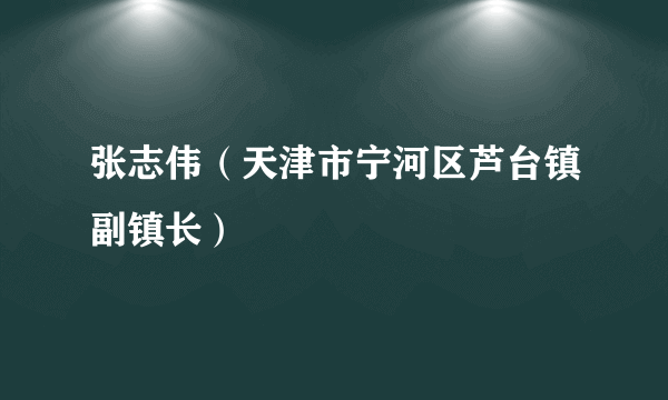 张志伟（天津市宁河区芦台镇副镇长）