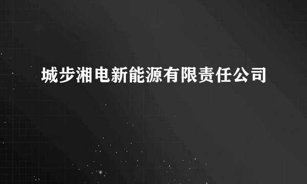 城步湘电新能源有限责任公司