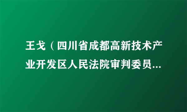 王戈（四川省成都高新技术产业开发区人民法院审判委员会原委员）