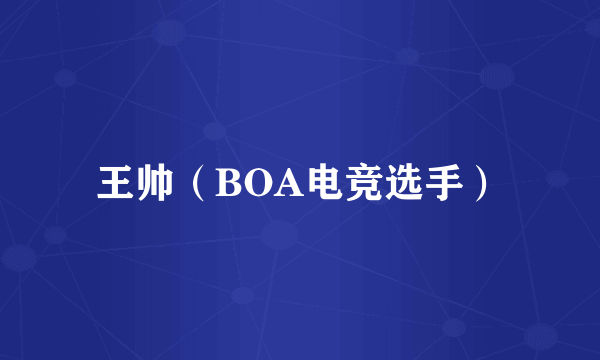 王帅（BOA电竞选手）