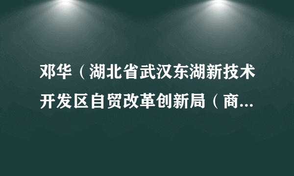 邓华（湖北省武汉东湖新技术开发区自贸改革创新局（商务外事局）副局长）