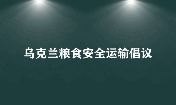 乌克兰粮食安全运输倡议