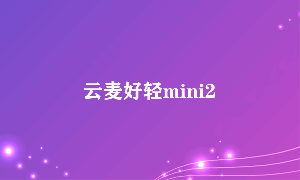 云麦好轻mini2
