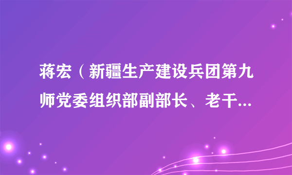 蒋宏（新疆生产建设兵团第九师党委组织部副部长、老干部局局长）