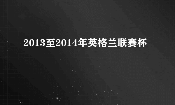 2013至2014年英格兰联赛杯